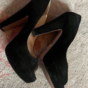 Black velvet Prada heels